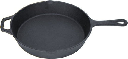 Hage - Gietijzeren Koekenpan - Cast Iron Frying Pan - Mini Bakpan - Natuurlijk Antiaanbak Effect - BBQ & Kampvuur - Voor Bakken, Braden, Grillen & Serveren - Ø26.5 x 4.5 cm - Zwart