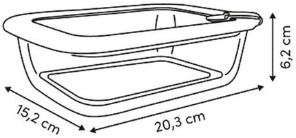 2-Delige - Vershoudbakjesset - Meal Prep Bakjes - Lunchbox - Rechthoekige Bewaardozen van Borosilicaatglas - Magnetron- & Vaatwasserbestendig - 950ml - 20.3 x 15.2 x 6.2 cm - Transparant met Grijs Deksel