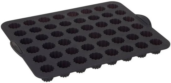 Silikon TOP Maxi Silikon 48er-Cannelé-Form – verstärkter Metallrahmen – Antihaftbeschichtung – 40 x 30,5 x 4 cm – ofen- & gefrierfest – 100 % Platin-Silikon