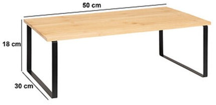 5Five Keuken/aanrecht rekje - metaal/bamboe hout - 50 x 30 x 18 cm - keuken organizer - naturel/zwart - verhoger