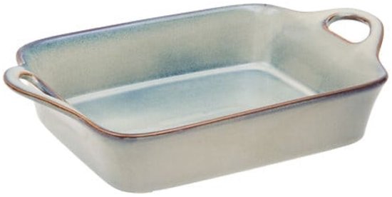 Servierschale - Auflaufform - Backform - Mit Griffen - Ofen-, mikrowellen- und spülmaschinenfest - Steingut - 1 Liter - 29 x 18 x 6,7 cm - Grün