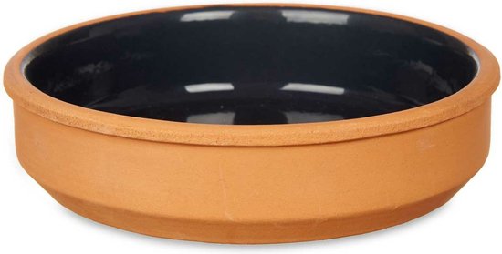 La Dehesa - Tapas / Creme brulee schaaltjes - 8x stuks - terracotta/zwart - 16 x 4 cm - serveerschaaltjes - hapjes - voedsel