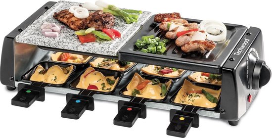 Techwood gourmetset TRGP-880 3-in-1 met grill, raclette en steengrill, 8 personen