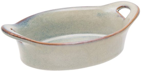 Plat ovale en céramique Terre Inconnue 11x16cm bleu
