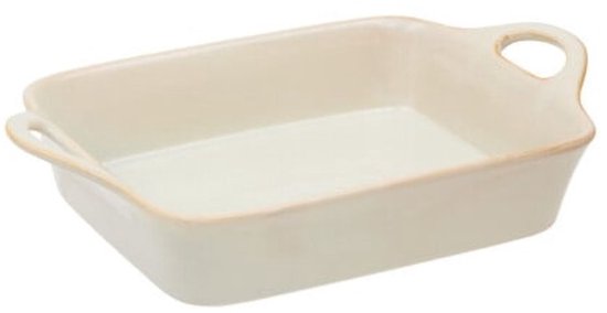 Serving dish - Oven dish - Baking pan - With handles - Oven, microwave & dishwasher safe - Stoneware - 1 Liter - 29 x 18 x 6.7 cm - Beige
