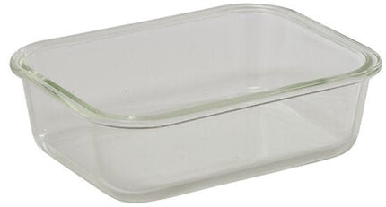 2-Delige - Vershoudbakjesset - Meal Prep Bakjes - Lunchbox - Rechthoekige Bewaardozen van Borosilicaatglas - Magnetron- & Vaatwasserbestendig - 950ml - 20.3 x 15.2 x 6.2 cm - Transparant met Grijs Deksel