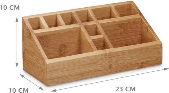 5Five make-up organizer van bamboe met 10 vakken – nagellakhouder, 23 x 9 cm – foto 4
