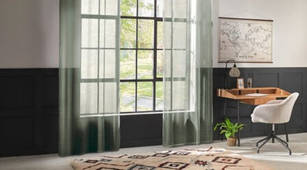 Moly Gordijn - Vitrage Gordijnen - Sheer Curtains – Lichtdoorlatende Raamgordijnen - Moderne Raamdecoratie voor Woonkamer & Slaapkamer - Polyester - 135 x 240 cm - Celadon Groen