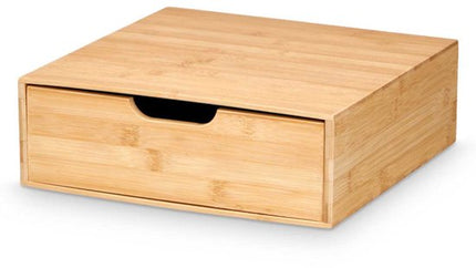 Bamboe Lade Organizer - Vierkante Opbergbox - Duurzaam Hout - Keuken, Badkamer & Bureau Organizer - 30 x 30 x 10 cm - Natuurlijk Hout