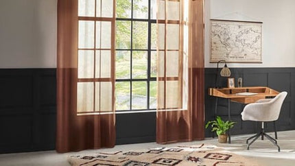 Moly Gordijn - Vitrage Gordijnen - Sheer Curtains – Lichtdoorlatende Raamgordijnen - Moderne Raamdecoratie voor Woonkamer & Slaapkamer - Polyester - 135 x 240 cm - Terracotta