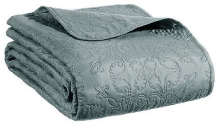 Sprei - Arabesque Bedsprei - Dekbed Cover met 2 Kussenslopen - Elegant & Comfortabel - Sierlijk Design - 240x260 cm - Mineraal Blauw