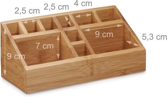 5Five make-up organizer van bamboe met 10 vakken – nagellakhouder, 23 x 9 cm – foto 3