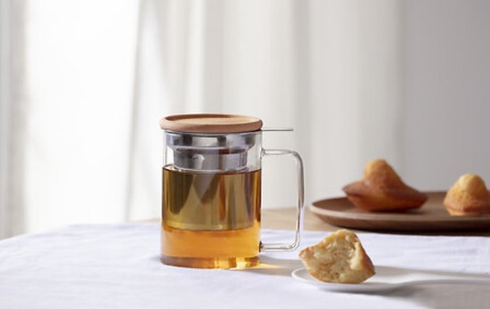 Mia glazen theemok met filter en deksel – theebeker 480 ml, transparant – foto 2