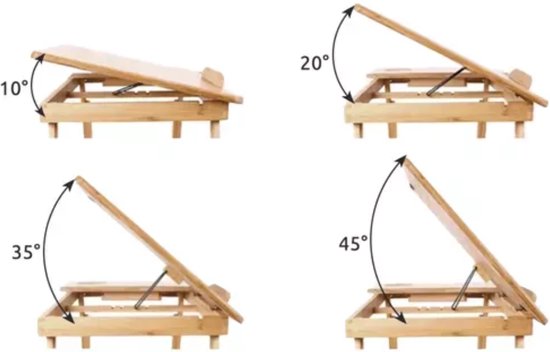 Ruhhy bamboe laptopstandaard – verstelbare laptoptafel tot 17 inch – foto 10