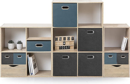 5Five Opbergmand/kastmandje - Steenrood - 31 x 31 x 31 cm - 29 liter - Vakkenkast manden - Stof met versterkte bodem - Opvouwbaar