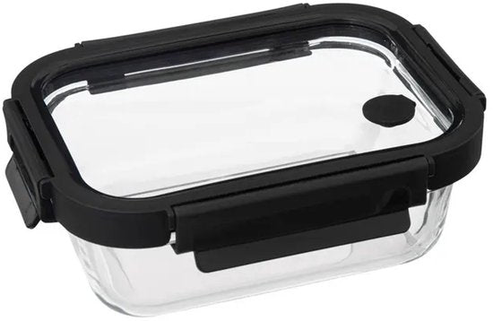 Ensemble de 4 récipients de conservation en verre - Boîtes de préparation de repas - Lunchbox en verre avec couvercle - 2 x 0,5 L & 2 x 1,3 L