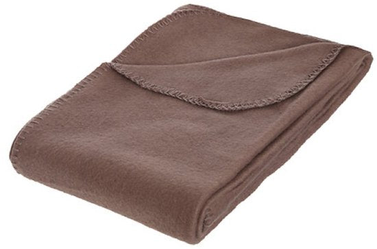 Microvezel plaid set van 2, zachte fleece deken 125 x 150 cm, bruin