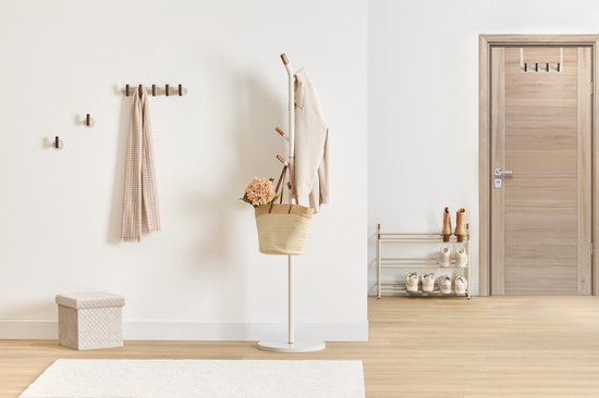 5Five Cassie zelfklevende haakjes van hout – set van 2, bruin/beige – foto 2