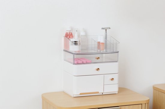 5Five Organiseur Sara 5L / 4 compartiments - Rangement - 23 x 17 x 27 cm - Blanc