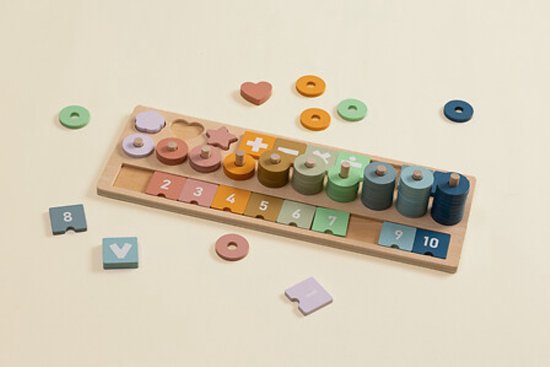 2-teiliges Holzpuzzle-Set - Pädagogisches Holzspielzeug für Kinder - Mutter & Baby 6-Teile-Puzzle & Zahlenpuzzle - Montessori-Spielzeug - Bunt
