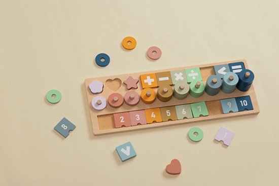 2-teiliges Holzpuzzle-Set - Pädagogisches Holzspielzeug für Kinder - Mutter & Baby 6-Teile-Puzzle & Zahlenpuzzle - Montessori-Spielzeug - Bunt