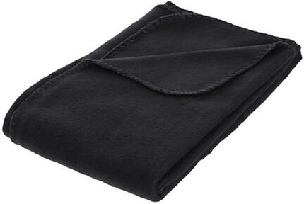 Microfleece Plaid - Zachte Microvezel Deken - Warme Plaid voor Bank en Bed - Comfortabele Fleece Deken - Woonkamer en Slaapkamer - Polyester - 125 x 150 cm - Zwart