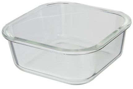 Vershoudbakjes - Set van 2 - Bewaarbakjes met Deksel - Magnetronbestendige Lunchbox - Voedselcontainer - Vierkante - 750ml - Borosilicaat Glas - 17.2 x 17.2 x 7.3 cm - Transparante en Zwart Deksel
