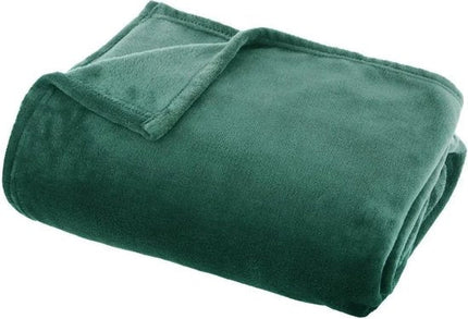 Atmosphera Plaid deken - groen - polyester - 130 x 180 cm - Bankdeken - Fleece plaid