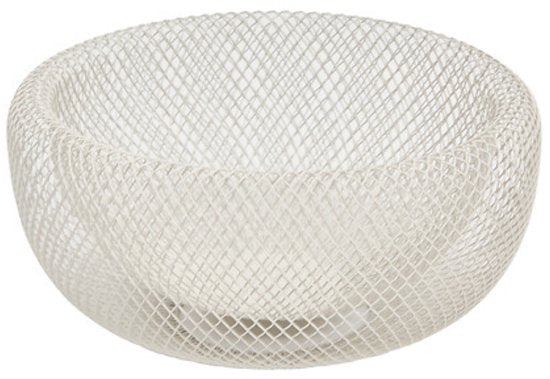 Metalen fruitmand beige – open draadmand, Ø 27,7 x 12,4 cm, 2,5 liter