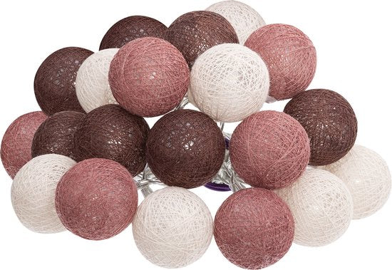Atmosphera lichtslinger met 20 gekleurde bollen, 435 cm, warm wit led-licht, stekker