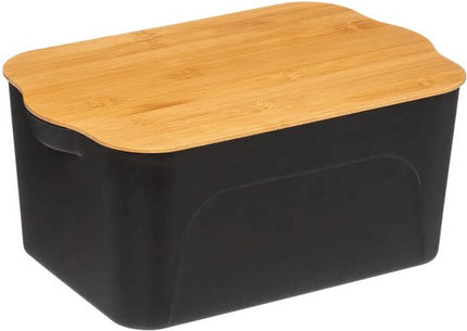 Atmosphera Doos - Kunststof en bamboe - Zwart - 6,5L