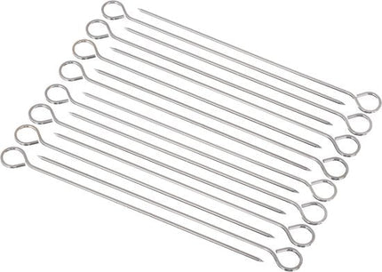 5Five BBQ/barbecue spiezen/vleespennen - van metaal - 24x stuks - 27,5 cm - Spiezen/pennen voor vlees/vis