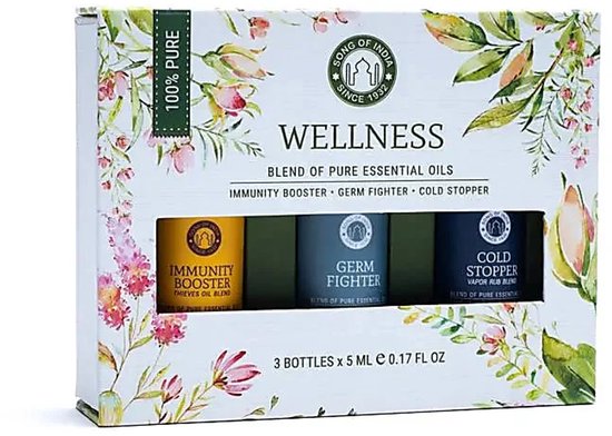 Song of India Wellness etherische olie set – 3 flesjes van 5 ml – foto 4