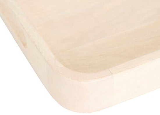 Serviertablett - Servierplatte - Servierbrett - Serviertablett aus Mangoholz - Quadratisches Serviertablett - Dekoratives Tablett zum Servieren, für Kaffee & Wohndekoration - Lebensmittelecht - Holz - 34,5 x 34,5 cm - Natur