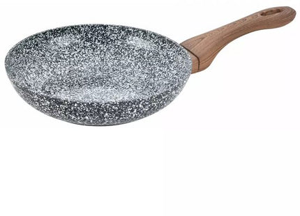 Kookpannenset - 3-delig - Frying Pan Set - Met Siliconen Coating Handgreep - Anti-aanbak - Inductiegeschikt - Duurzaam & Functioneel - Ø20 / Ø24 / Ø28 cm - Marble Grey