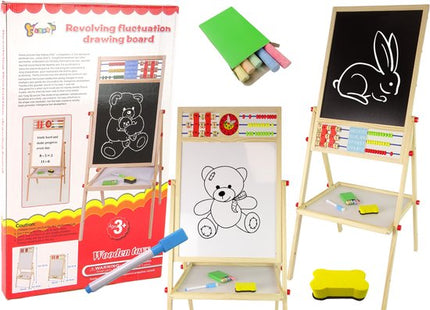 2 in 1 - Onderwijsbord - Magnetisch Whiteboard & Krijtbord met Accessoires - Stabiele - Veilige Constructie - CA. 101 x 41 x 39 cm - Hout
