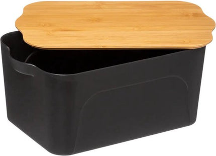Atmosphera Doos - Kunststof en bamboe - Zwart - 6,5L