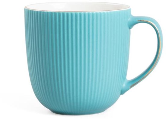 Homla - Daisy Mok - Koffiemok - Theemok - Moderne Mok - Koffiebeker - Vaatwasser Bestendig - Keramiek - 350ml - 12 x 12 x 9cm - Donkergroen