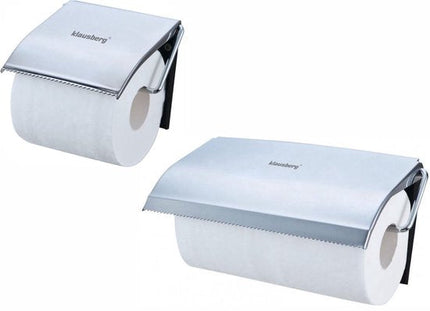 Set Keukenrolhouder + WC-Rolhouder – Roestvrij Staal – Moderne Design – Eenvoudig te Monteren - 25x13.5x2 + 12x12.3x1.6 cm