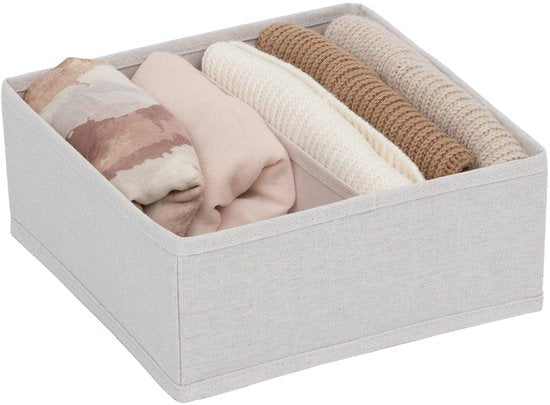 Drawer basket wardrobe organizer 16-compartment Five® - Dressy + - Beige - Foldable