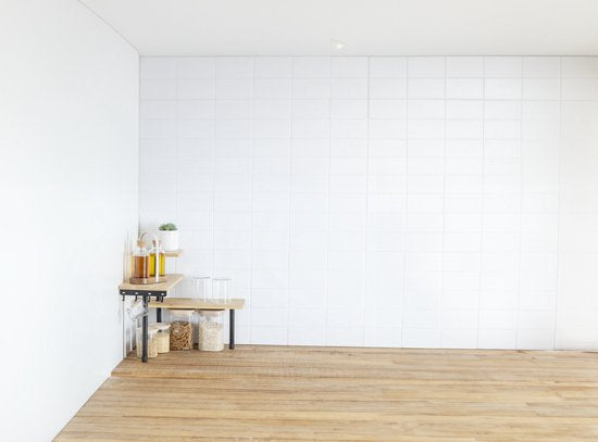 5Five Keuken / aanrecht hoek rekje - metaal / bamboe hout - 43 x 43 x 38 cm - organizer - naturel / zwart - 3 laags