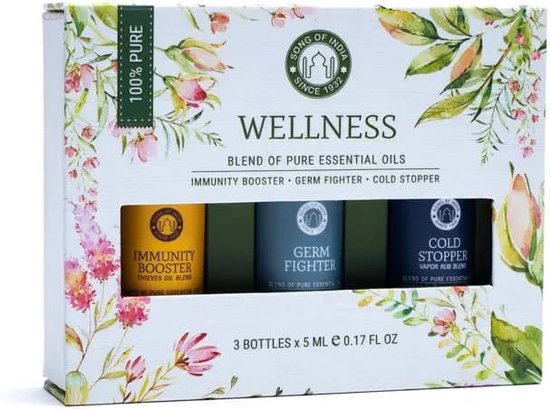 Song of India Wellness etherische olie set – 3 flesjes van 5 ml