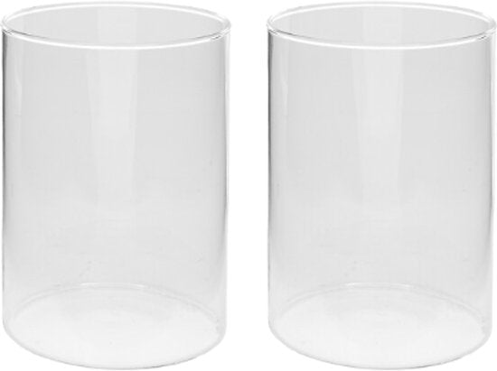 Lidy Vase - Glass Vase - Set of 2 - Decorative Flower Vase - Ø14 x 20 cm - Transparent