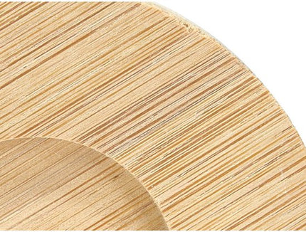 Set van 4 Witte Keramische Koffiekopjes met Bamboe Coasters – 95ml – Geschikt voor Vaatwasser en Magnetron