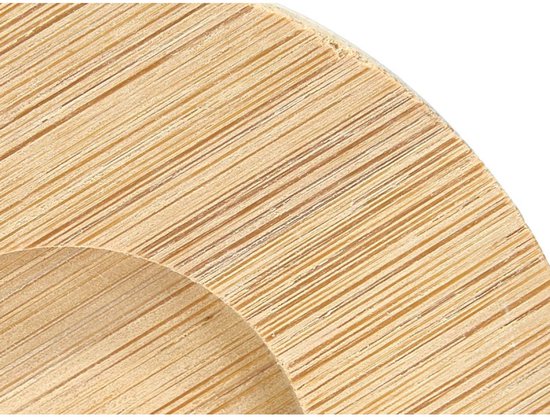 Set aus 4 weißen Keramik-Kaffeetassen mit Bambus-Untersetzern – 95 ml – spülmaschinen- und mikrowellengeeignet