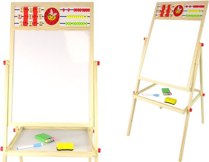 2 in 1 - Onderwijsbord - Magnetisch Whiteboard & Krijtbord met Accessoires - Stabiele - Veilige Constructie - CA. 101 x 41 x 39 cm - Hout