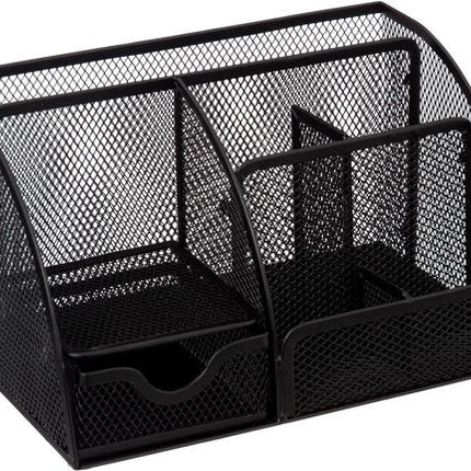 Schreibtisch-Organizer/Stiftehalter – Sortierfach – Drahtmetall – schwarz – L22 x B13 x H14 cm – Büro-/Schreibwaren
