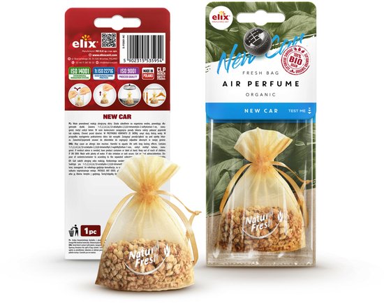 Elix - Natuurlijke Geurzak - Eco Granulaat - Air Freshener - Luchtverfrisser voor Auto & Huis - Langdurige Geur- ca. 20g - New Car