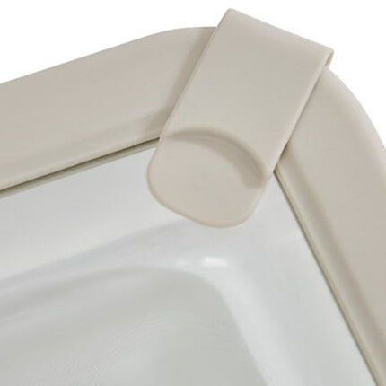 2-Delige - Vershoudbakjesset - Meal Prep Bakjes - Lunchbox - Rechthoekige Bewaardozen van Borosilicaatglas - Magnetron- & Vaatwasserbestendig - 950ml - 20.3 x 15.2 x 6.2 cm - Transparant met Grijs Deksel