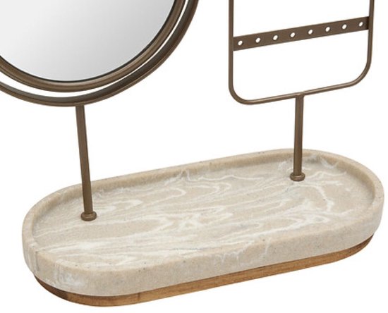 Decoratieve staande spiegel beige – tafelspiegel van polyresin, 27 cm – foto 3